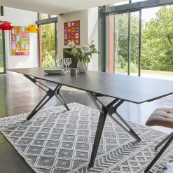 Couture Nova Table céramique design extensible pieds en X* Table De Salle à Manger