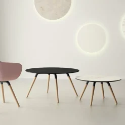 Cancio Nuba mini Table basse ronde en céramique avec pieds en bois* Table De Salon