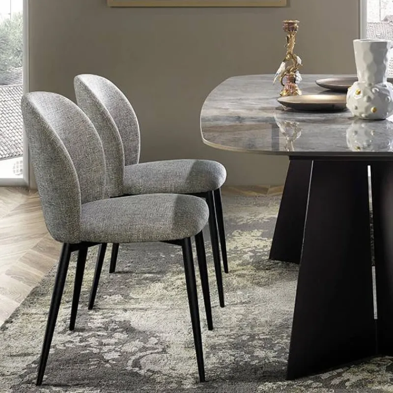 Europea Odette Chaise moderne avec dossier incurvé en tissu et pieds en métal* Chaise De Salle à Manger|Chaise Salon