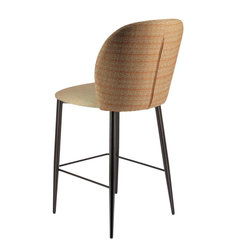 Europea Odette Tabouret snack en tissu bicolore avec pieds en métal* Tabouret Snack (assise +/- 65 Cm)|Tabouret De Bar (assise +/- 80 Cm)