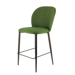 Europea Odette Tabouret snack moderne en tissu avec pieds en métal* Tabouret Snack (assise +/- 65 Cm)|Tabouret De Bar (assise +/- 80 Cm)