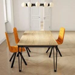 Cancio Okaso Table de salle à manger rectangulaire en stratifié pieds en épingle* Table De Salle à Manger