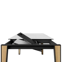 Cancio Okaso Table moderne extensible en céramique avec pieds bois et métal* Table De Salle à Manger