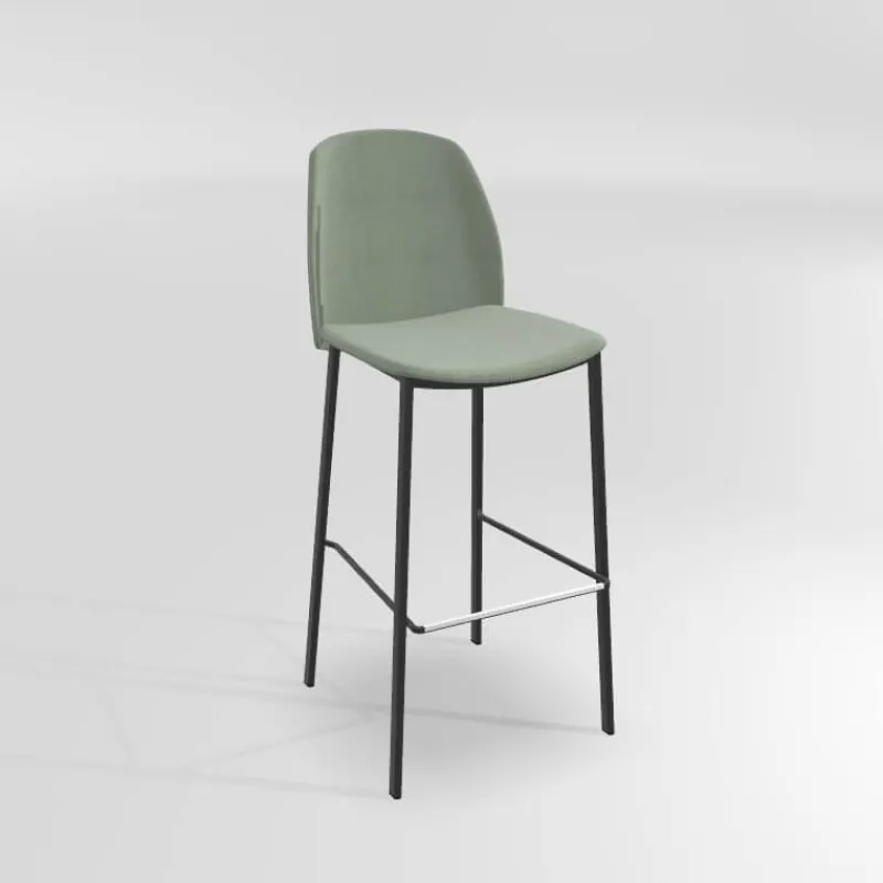 Perfecta Olivia Tabouret de bar en tissu avec pieds métal* Tabouret De Bar (assise +/- 80 Cm)