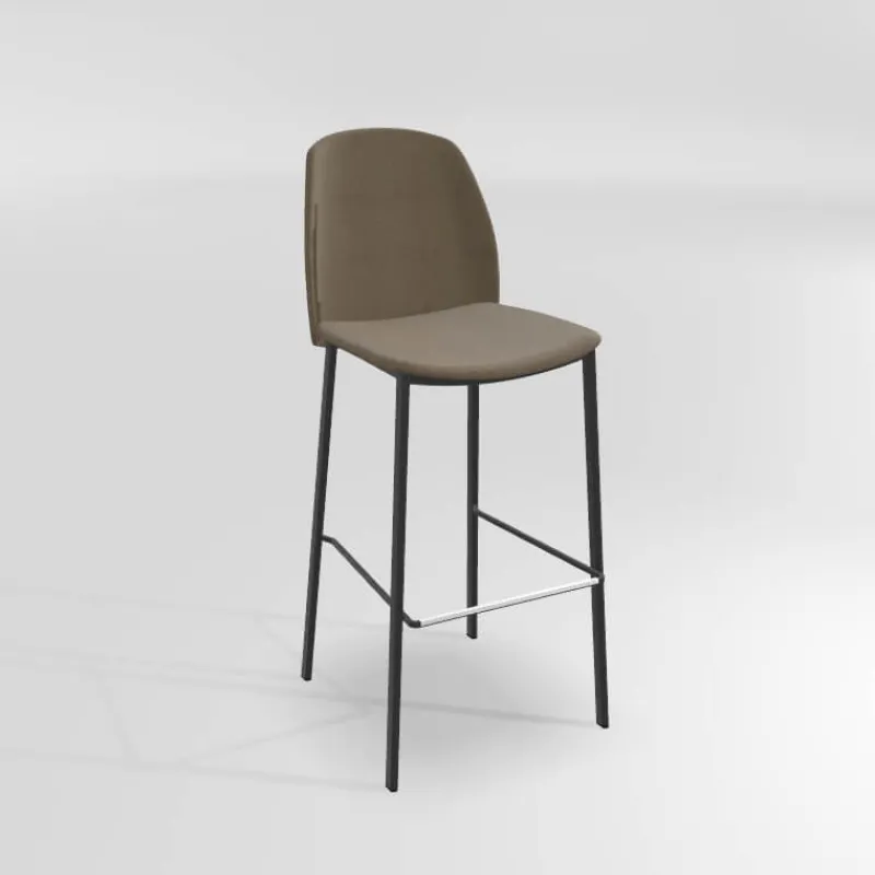 Perfecta Olivia Tabouret de bar en tissu avec pieds métal* Tabouret De Bar (assise +/- 80 Cm)