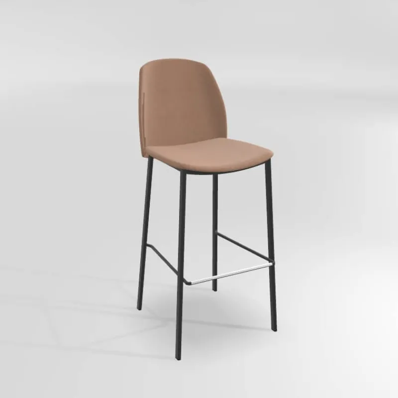 Perfecta Olivia Tabouret de bar en tissu avec pieds métal* Tabouret De Bar (assise +/- 80 Cm)