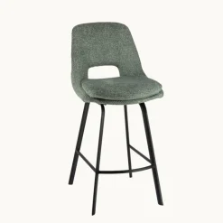 OlivierTabouret snack en tissu avec pieds en métal* Tabouret Snack (assise +/- 65 Cm)|Tabouret De Bar (assise +/- 80 Cm)