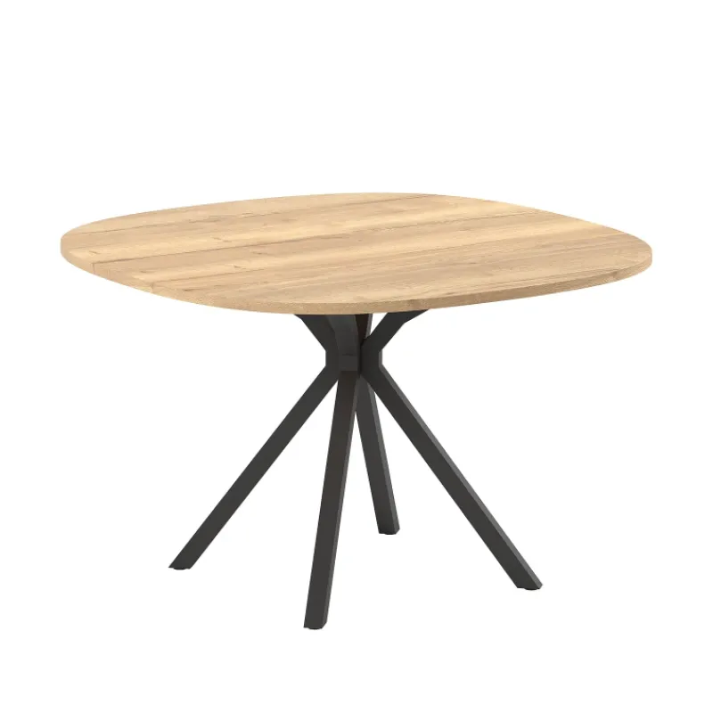 Perfecta Onyx Table carrée avec bords arrondis et pied central design en métal* Table De Salle à Manger
