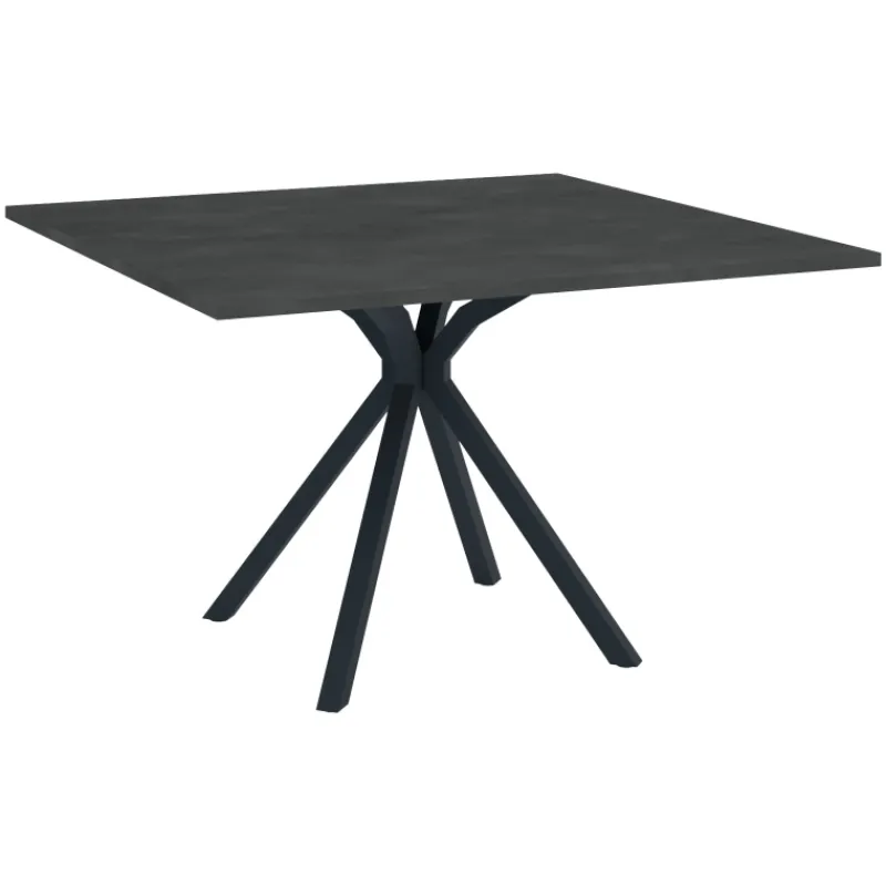 Perfecta Onyx Table carrée en stratifié avec pied central en métal* Table De Cuisine|Table De Salle à Manger
