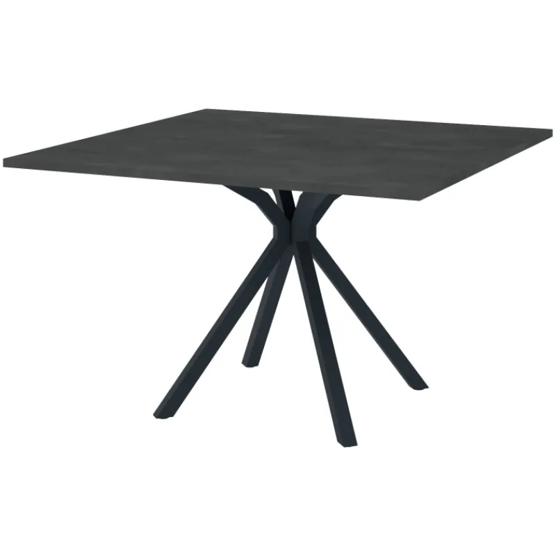 Perfecta Onyx Table carrée en stratifié avec pied central en métal* Table De Cuisine|Table De Salle à Manger