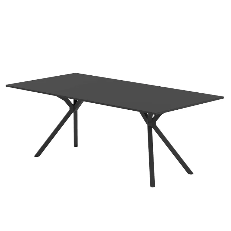 Perfecta Onyx Table design rectangulaire avec pieds en métal* Table De Salle à Manger