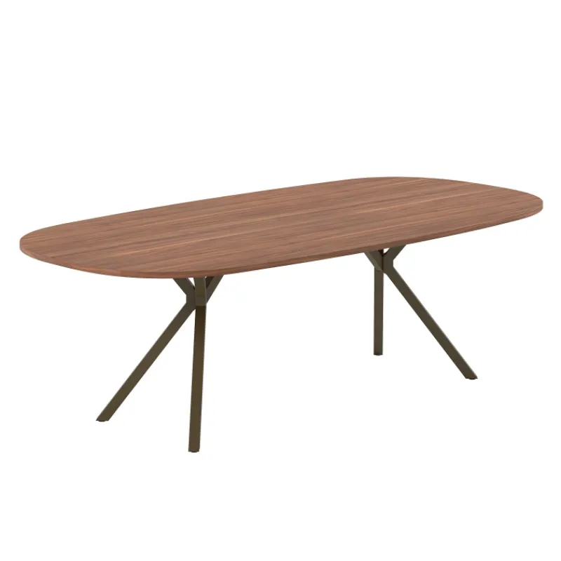 Perfecta Onyx Table rectangulaire en stratifié avec bords arrondis et pieds en métal* Table De Salle à Manger