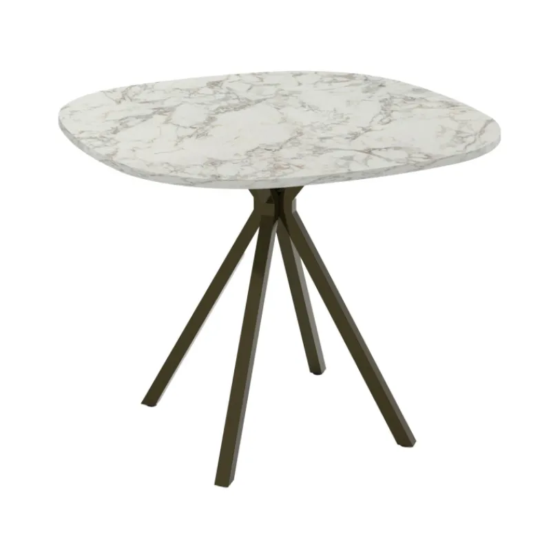 Perfecta Onyx Table snack carrée avec bords arrondis en stratifié et pieds en métal* Table De Cuisine|Table De Salle à Manger