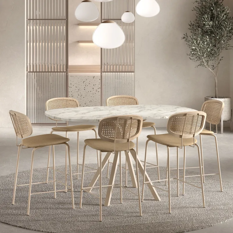 Perfecta Onyx Table snack extensible carrée avec bords arrondis en stratifié et pieds métal* Table De Cuisine|Table De Salle à Manger