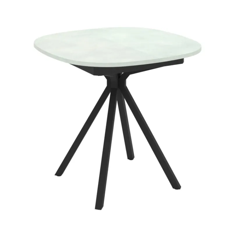 Perfecta Onyx Table snack extensible carrée avec bords arrondis en stratifié et pieds métal* Table De Cuisine|Table De Salle à Manger