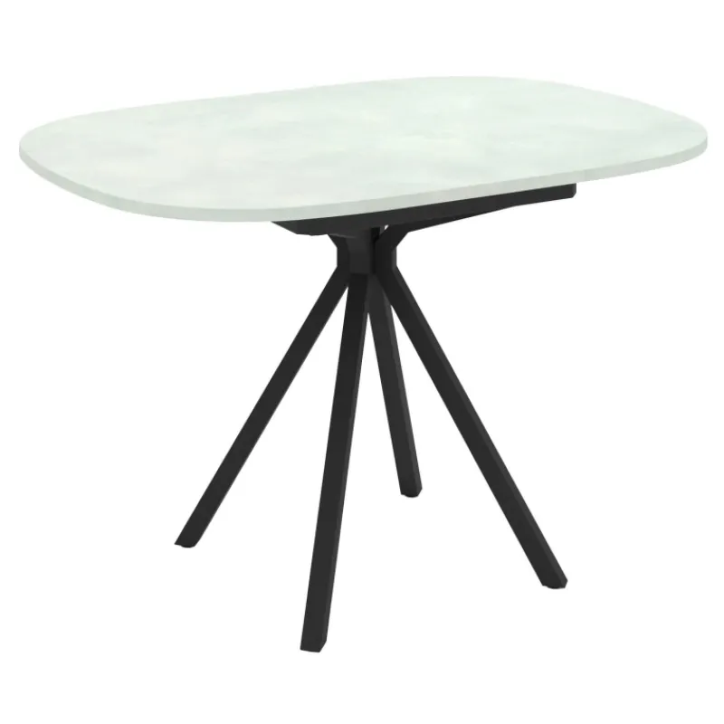 Perfecta Onyx Table snack extensible carrée avec bords arrondis en stratifié et pieds métal* Table De Cuisine|Table De Salle à Manger