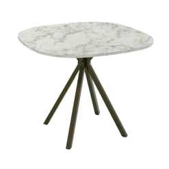Perfecta Onyx Table snack extensible carrée avec bords arrondis en stratifié et pieds métal* Table De Cuisine|Table De Salle à Manger