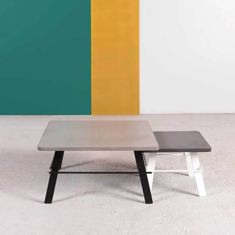 Neoh Opale Table basse design carrée en béton ciré fabrication française* Table De Salon