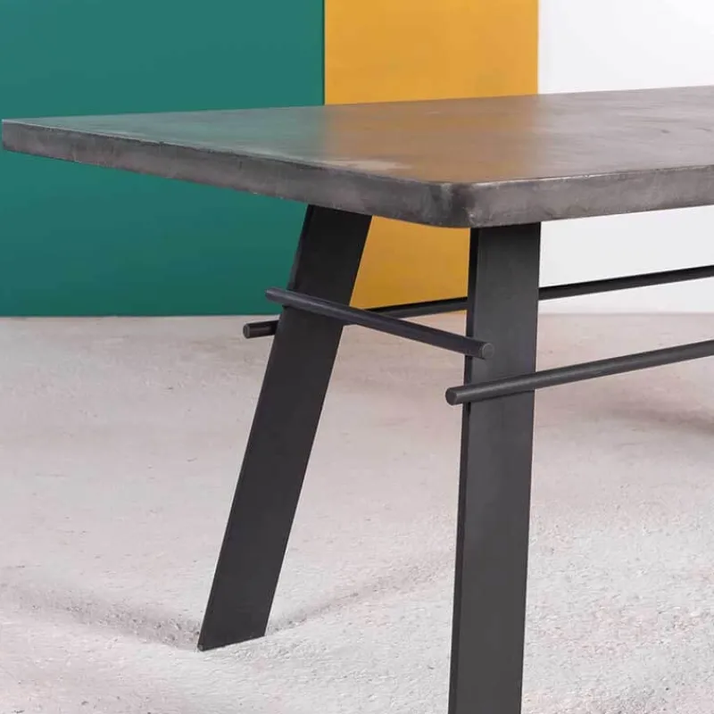 Neoh Opale Table design en béton ciré pieds métal made in France* Table De Salle à Manger