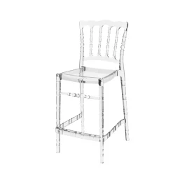 Opera Tabouret snack empilable style Napoléon en polycarbonate transparent* Tabouret Snack (assise +/- 65 Cm)|Tabouret De Bar (assise +/- 80 Cm)