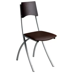 Carrier Ophélie ® Chaise de cuisine en métal et synthétique dossier bois wengé* Chaise De Cuisine