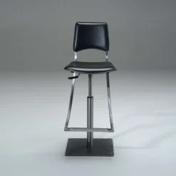 Carrier Ophélie ® Tabouret réglable en métal et croûte de cuir* Tabouret Snack (assise +/- 65 Cm)|Tabouret De Bar (assise +/- 80 Cm)
