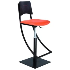Carrier Ophélie ® Tabouret réglable en métal et synthétique dossier bois wengé* Tabouret Snack (assise +/- 65 Cm)|Tabouret De Bar (assise +/- 80 Cm)