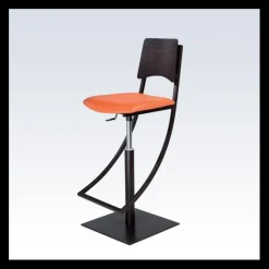 Carrier Ophélie ® Tabouret réglable en métal et synthétique dossier bois wengé* Tabouret Snack (assise +/- 65 Cm)|Tabouret De Bar (assise +/- 80 Cm)