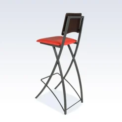 Carrier Ophélie ® Tabouret snack contemporain pliant en métal et synthétique dossier bois wengé* Tabouret Snack (assise +/- 65 Cm)|Tabouret De Bar (assise +/- 80 Cm)