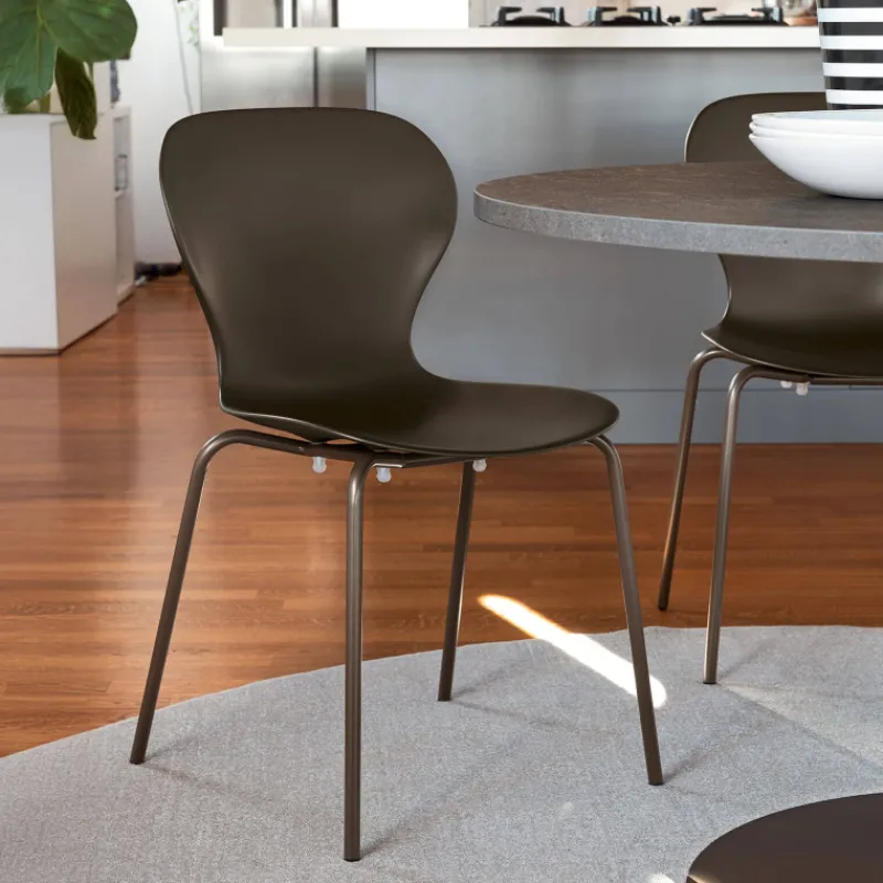 OPS ! Connubia© Chaise italienne empilable en polypropylène avec pieds en métal* Chaise De Cuisine|Chaise De Salle à Manger