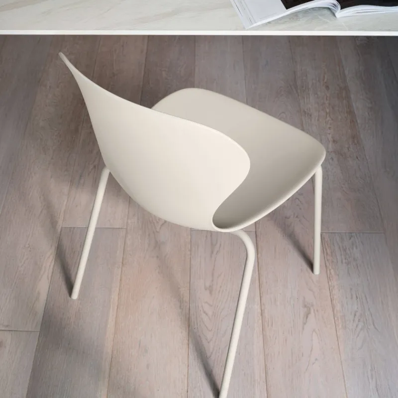 OPS ! Connubia© Chaise italienne empilable en polypropylène avec pieds en métal* Chaise De Cuisine|Chaise De Salle à Manger