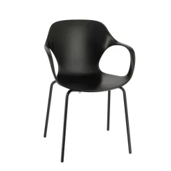 OPS ! Connubia© Fauteuil design italien empilable en polypropylène avec pieds en métal* Chaise De Cuisine|Chaise De Salle à Manger