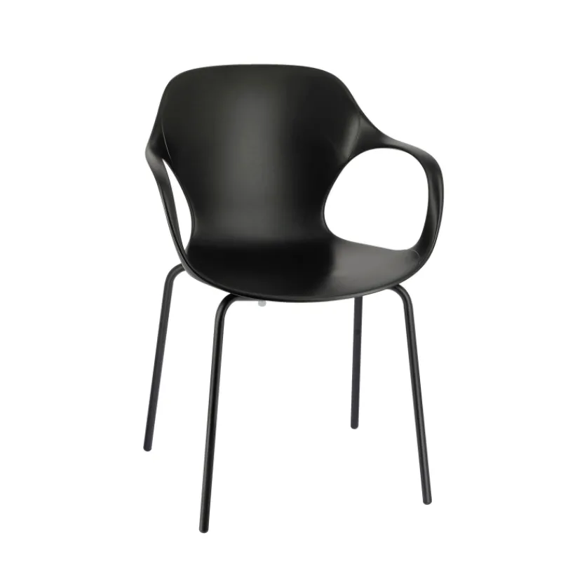 OPS ! Connubia© Fauteuil design italien empilable en polypropylène avec pieds en métal* Chaise De Cuisine|Chaise De Salle à Manger