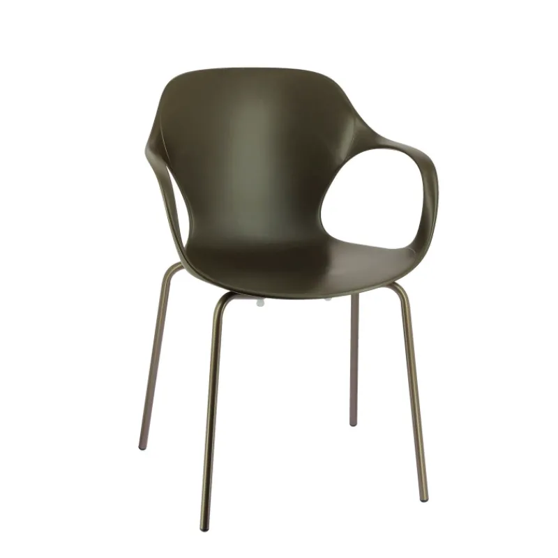 OPS ! Connubia© Fauteuil design italien empilable en polypropylène avec pieds en métal* Chaise De Cuisine|Chaise De Salle à Manger
