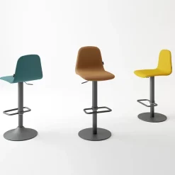 Cancio Orange Tabouret réglable en synthétique avec repose* Tabouret Snack (assise +/- 65 Cm)|Tabouret De Bar (assise +/- 80 Cm)