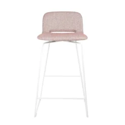 Mobitec Pamp ® Tabouret snack design en tissu avec dossier bas et pieds en métal* Tabouret Snack (assise +/- 65 Cm)|Tabouret De Bar (assise +/- 80 Cm)