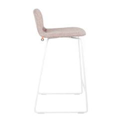 Mobitec Pamp ® Tabouret snack design en tissu avec dossier bas et pieds en métal* Tabouret Snack (assise +/- 65 Cm)|Tabouret De Bar (assise +/- 80 Cm)