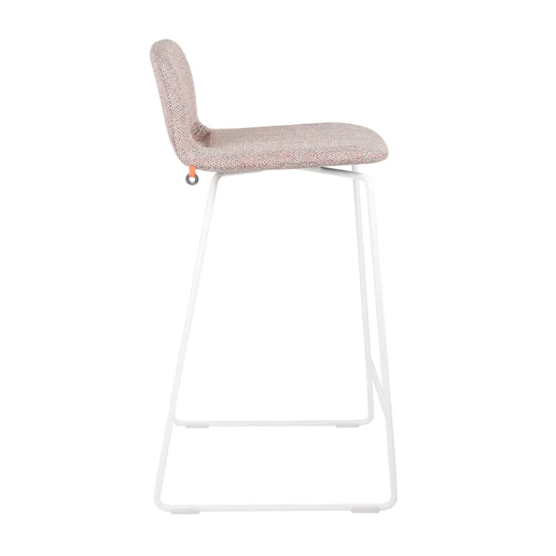 Mobitec Pamp ® Tabouret snack design en tissu avec dossier bas et pieds en métal* Tabouret Snack (assise +/- 65 Cm)|Tabouret De Bar (assise +/- 80 Cm)