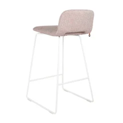 Mobitec Pamp ® Tabouret snack design en tissu avec dossier bas et pieds en métal* Tabouret Snack (assise +/- 65 Cm)|Tabouret De Bar (assise +/- 80 Cm)