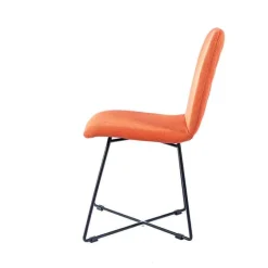 Sessio Pandora diamant Chaise design scandinave en tissu pieds filaires en métal noir* Chaise De Salle à Manger|Chaise Salon