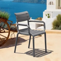 Paris Fauteuil de jardin empilable en polypropylène avec accoudoirs* Chaise De Jardin|Fauteuil De Jardin