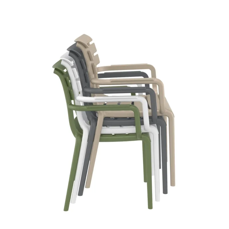 Paris Fauteuil de jardin empilable en polypropylène avec accoudoirs* Chaise De Jardin|Fauteuil De Jardin