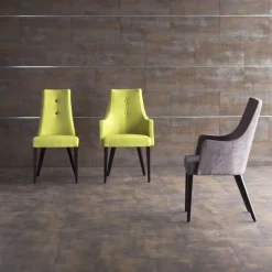 Lujosa Park Bridge Fauteuil contemporain en tissu et pieds bois* Chaise De Salle à Manger|Chaise Salon