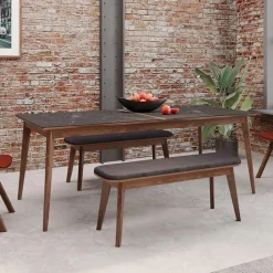 Dasras Paul Table à manger scandinave en bois et céramique* Table De Salle à Manger