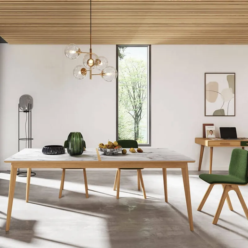 Dasras Paul Table à manger scandinave en bois et céramique* Table De Salle à Manger