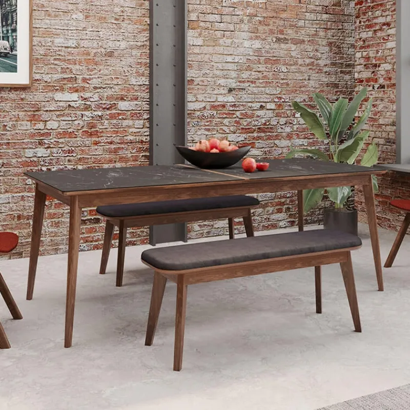 Dasras Paul Table extensible en bois et en céramique* Table De Salle à Manger