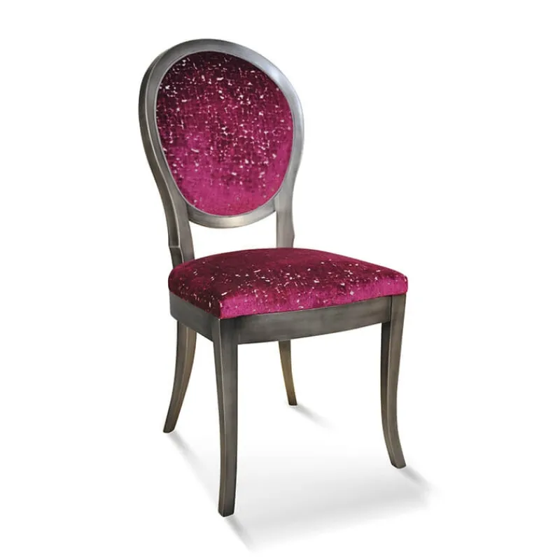 Paget Pauline Chaise médaillon en bois massif et tissu fabrication française* Chaise De Salle à Manger|Chaise Salon