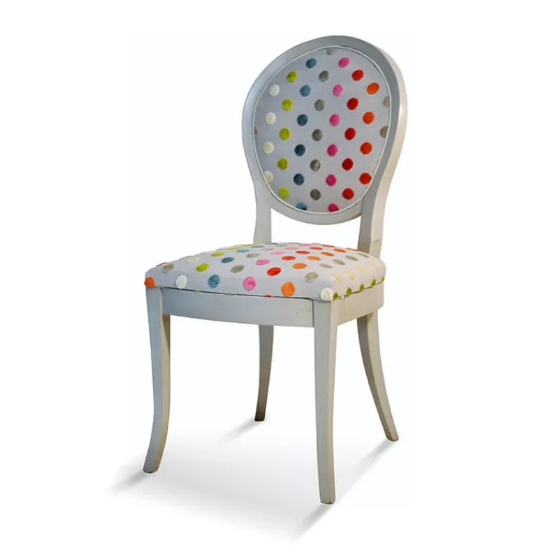 Paget Pauline Chaise médaillon en bois massif et tissu fabrication française* Chaise De Salle à Manger|Chaise Salon