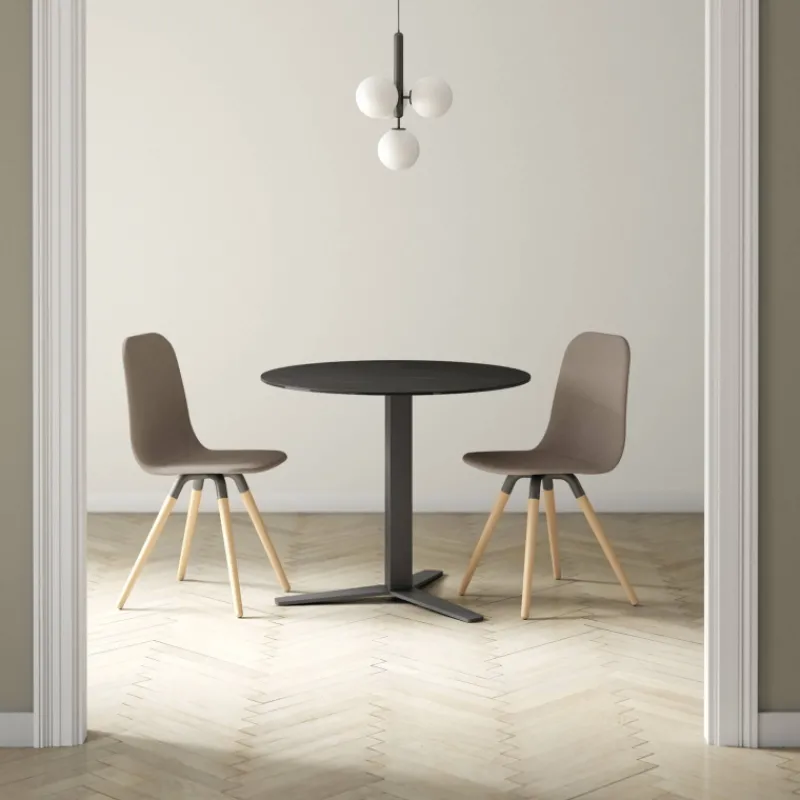 Cancio Peliccan Table ronde petit espace en céramique et métal* Table De Cuisine|Table Pour Petit Espace