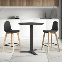 Cancio Peliccan Table ronde snack moderne en céramique* Table De Cuisine|Table Pour Petit Espace